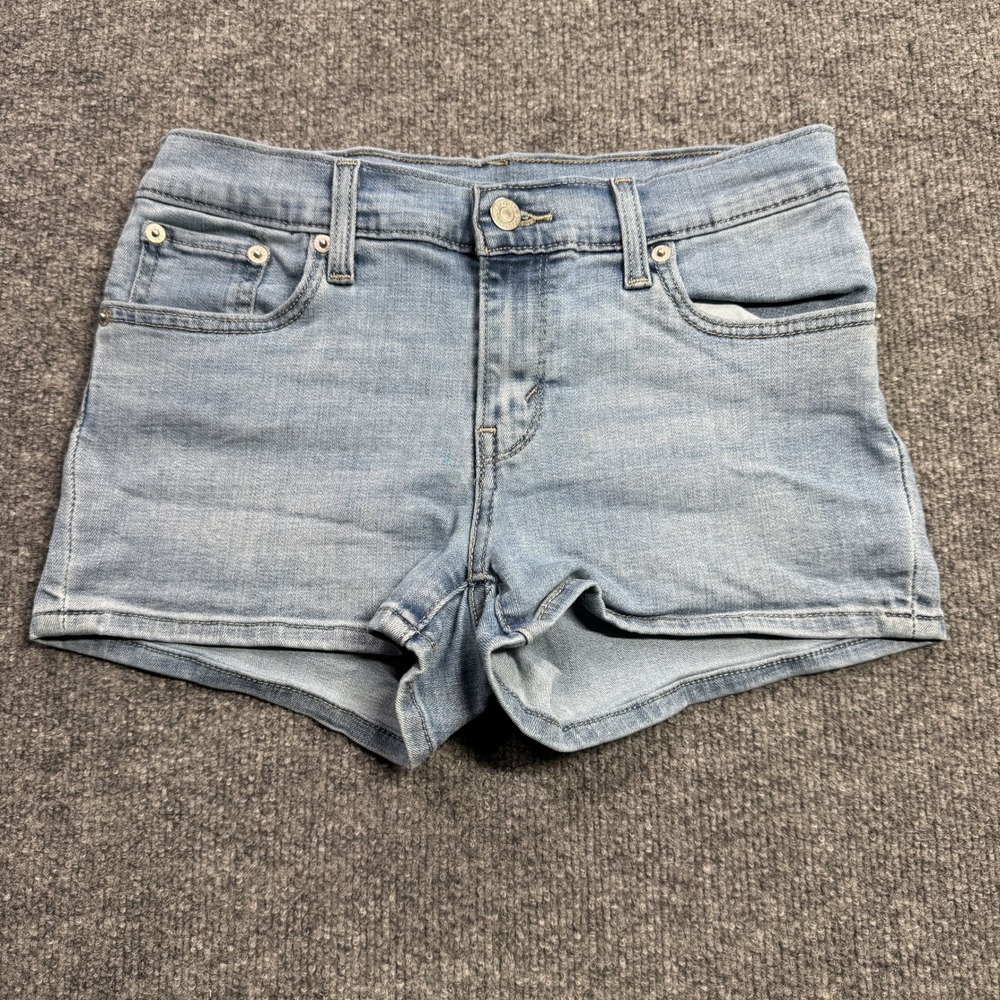 Levi Strauss Jean Shorts Womens W27 Blue Denim Low Rise Mini Casual Summer‎